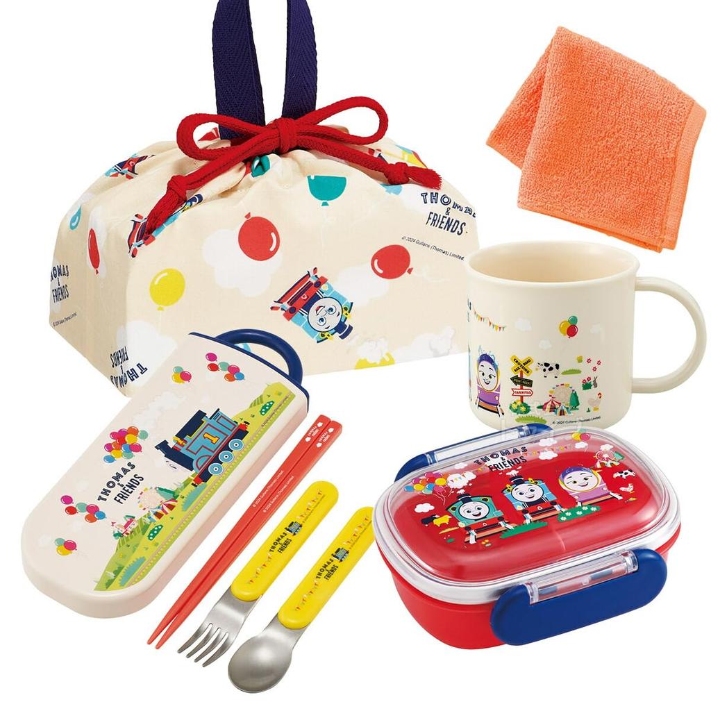 Skater Mini Towel Thomas Friends 4 Piece Set Antibacterial Lunch Box with Core 270ml Trio Cup Drawstring Set &
