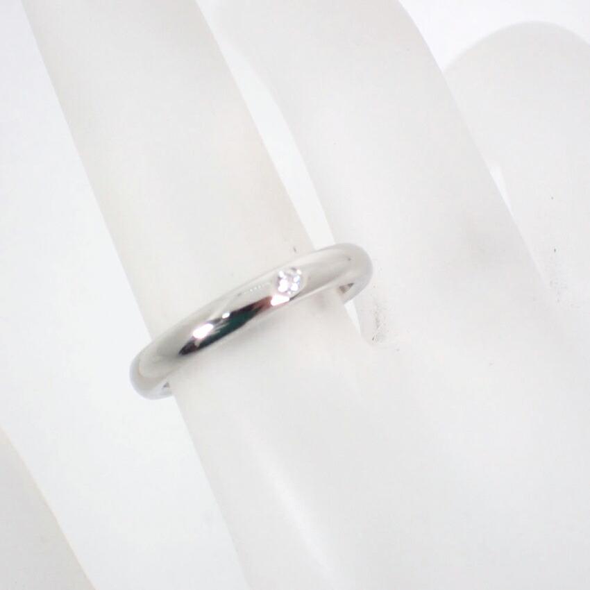 [Pre-owned] TIFFANY Pt950 Diamond Stacking Band Ring, Size 9, J44-5