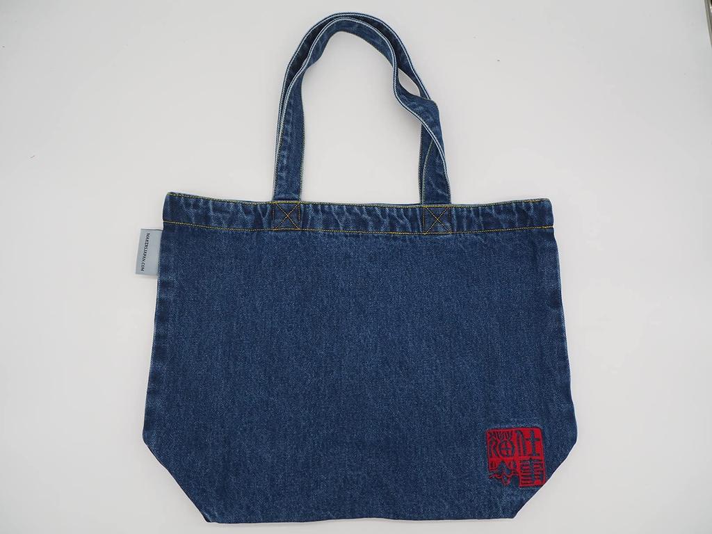 MAKERS Kumamine Denim Embroidered B4 Tote Bag, Work Cat D