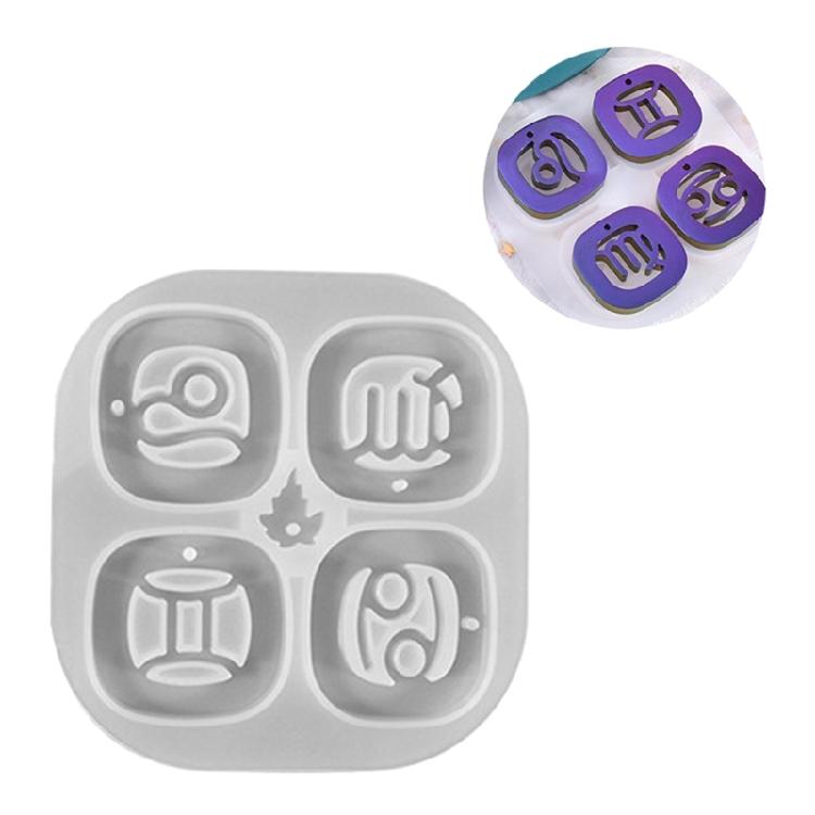 Astrological Silicone Mold For Handcrafted Necklace Charm Heat Resistant Zodiacs Charm Keychain Pendant Mould