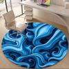 1PC Ocean Waves Pattern Office Round Area Rug, Mat Suitable For Office, Under Office Chairs Bedroom Living Room Home Decor, Room Deco
