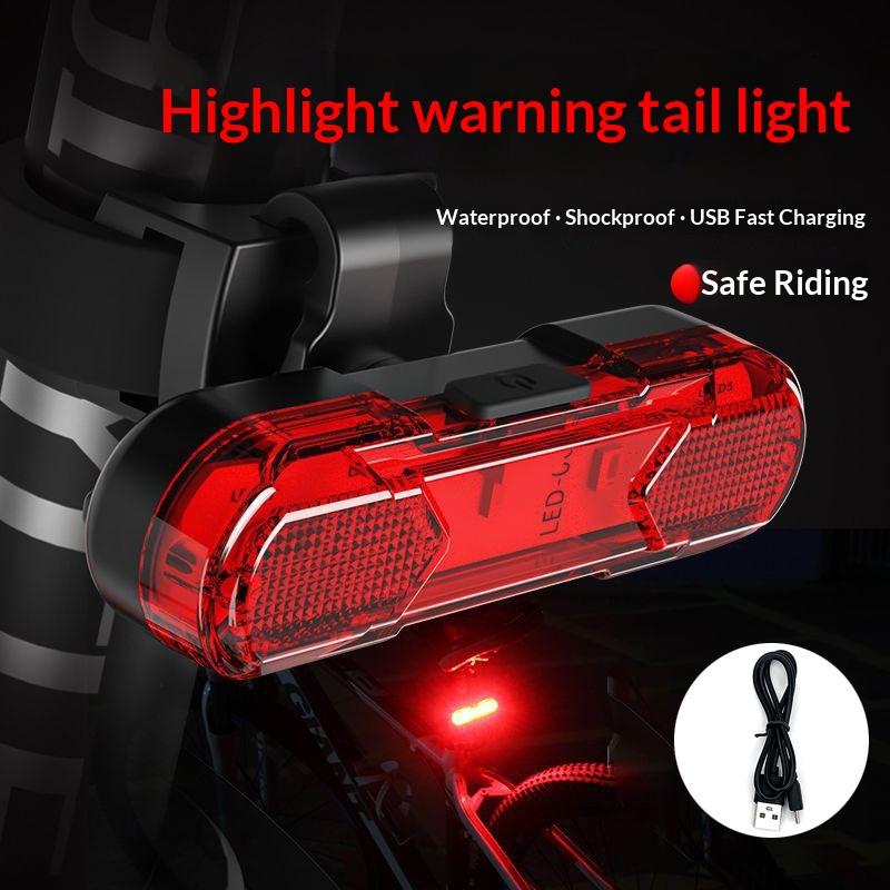 Lampă LED Impermeabilă pentru Bicicletă Reîncărcabilă prin USB Lampă de Siguranță Avertizor Spate Bicicletă Lampă Bicicletă Accesorii Bicicletă