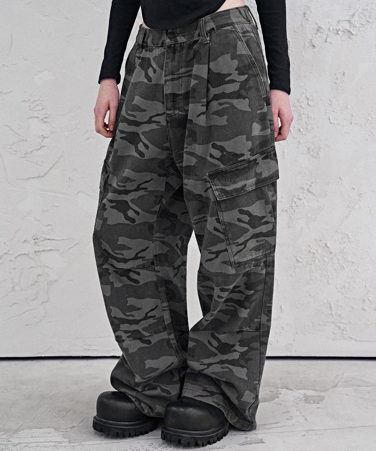 AVANDRESS Side Big Cargo Pants Black