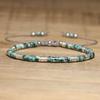 Turquoise Heishi Bead Bracelet – Silver Accent Adjustable Boho Jewelry, Protection Calm Gift for Men & Women