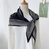 1116 Autumn New Retro Printed Silk Scarf Women's Versatile Temperament Travel Photo Shawl with Waist Triangle Scarf