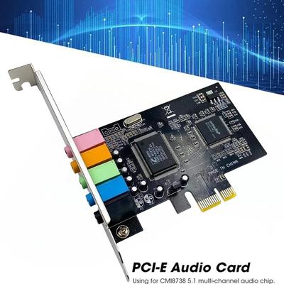 PCI-E 5.1 Soundkarte Computer PCIE 5.1 Kanal 3D Audio 6 Kanäle 3D Spiele Musik Digitale Soundkarte PCI Express 5.1 CH 24Bit