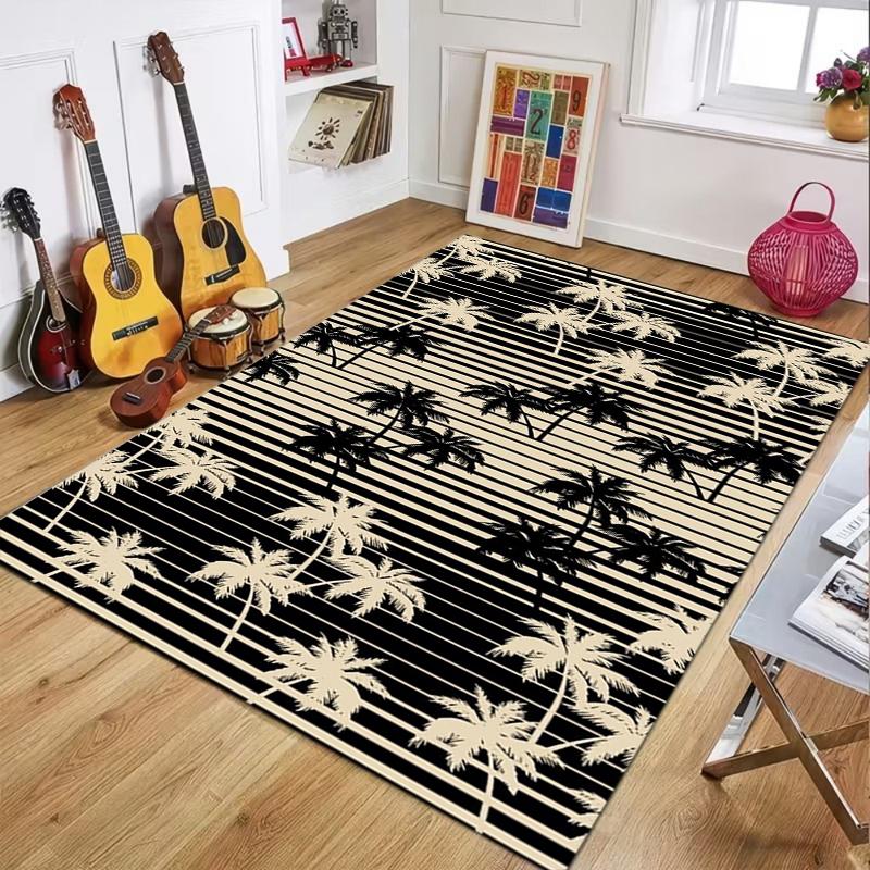 

Retro & Modern Palm Tree Silhouette Area Rug Carpet Mat Non-Slip Easy Clean Large Size for Living Room Bedroom Tropical Decor 40X60cm