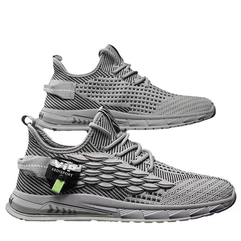 Spring new men's casual mesh breathable coconut shoes fashionable versatile trendy sports shoes large size black men's shoes