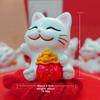 Fortune Cat Resin Figurine - Lovely Office Desk Decoration, Stress-relieving Gift for The Workplace, Home Toy Figurine