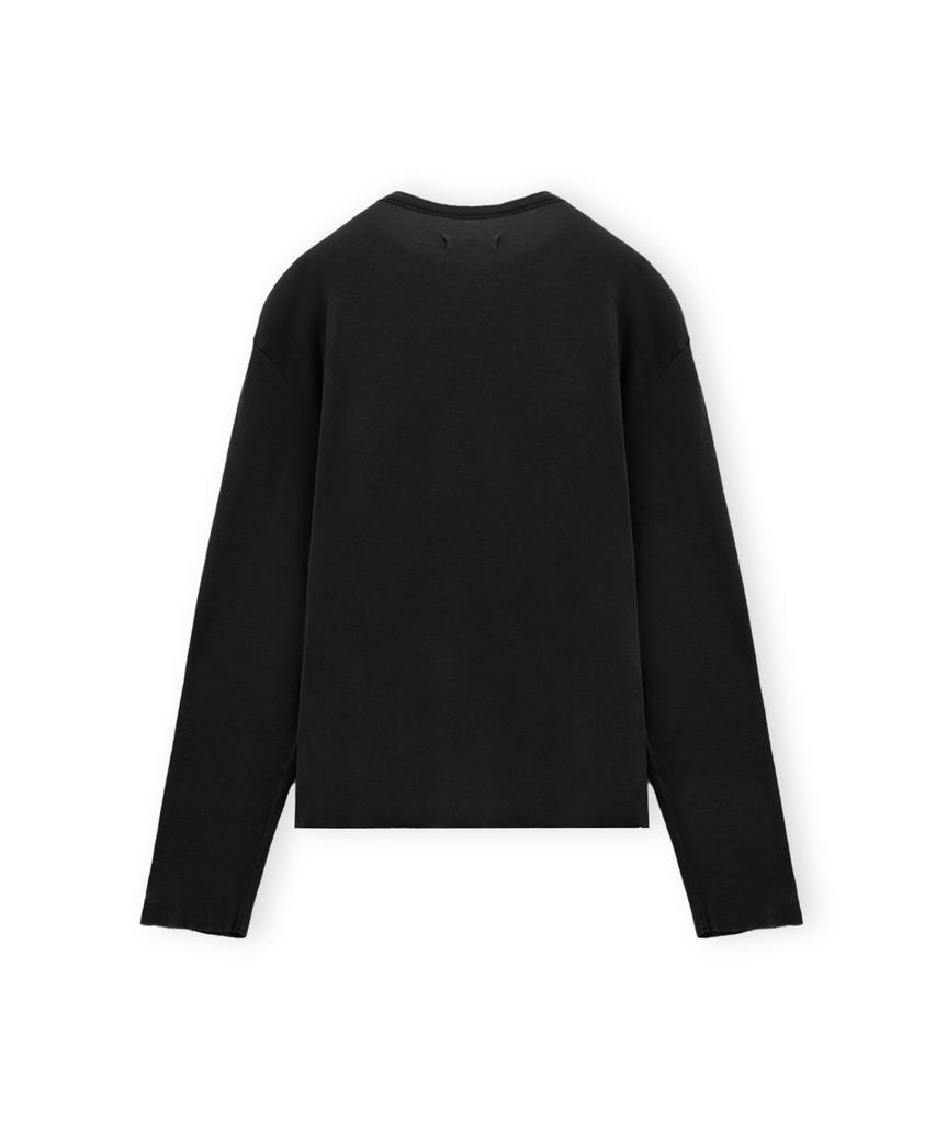 BROWNYARD Cashmere Cut-Off Long Sleeve, Black