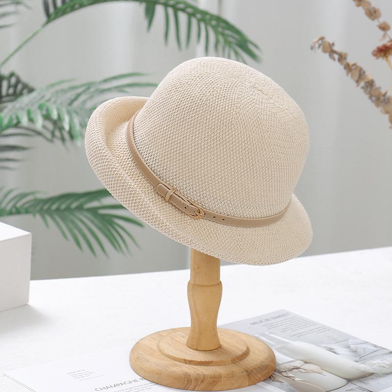 Hat ladies sun hat new foreign style curling top hat fashion bucket hat basin hat sun protection hat women's hat sun hat