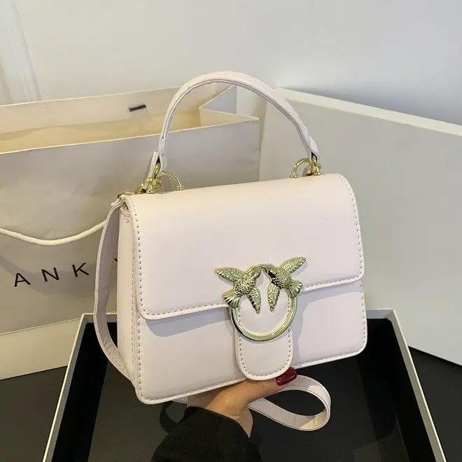 Women New Large Capacity Retro Shoulder Crossbody Small Square Bag Bacchus Swallow Solid Color Shoulder Bag