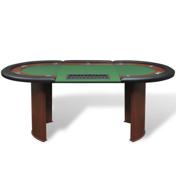 VidaXL Table de poker pour 10 joueurs avec espace de croupier Vert