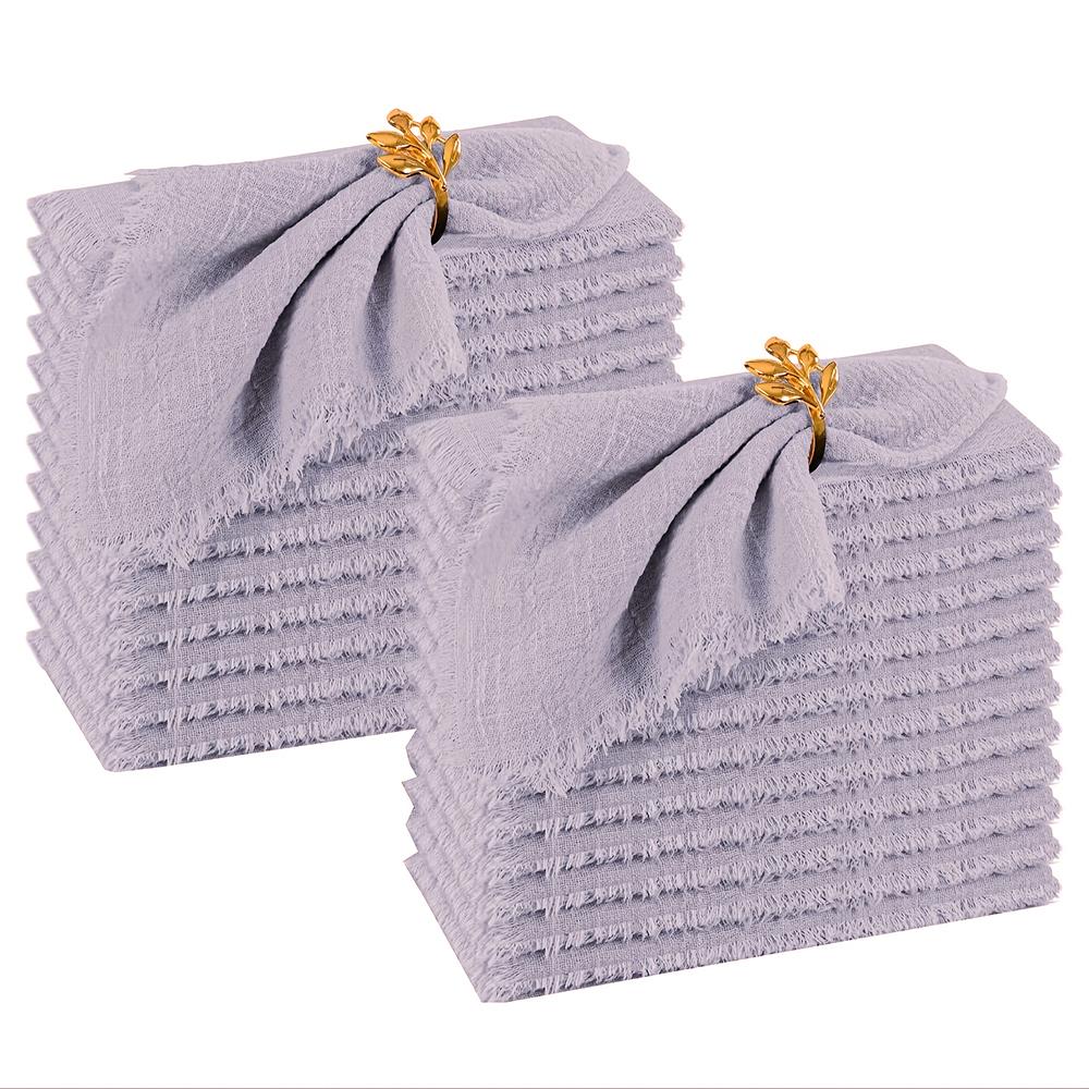 set of 10 Gauze Cotton Cloth Napkins 32x32cm Fabric Wedding Decor Everyday Use Dinner Tea Towel Table Village  Christmas Napkins