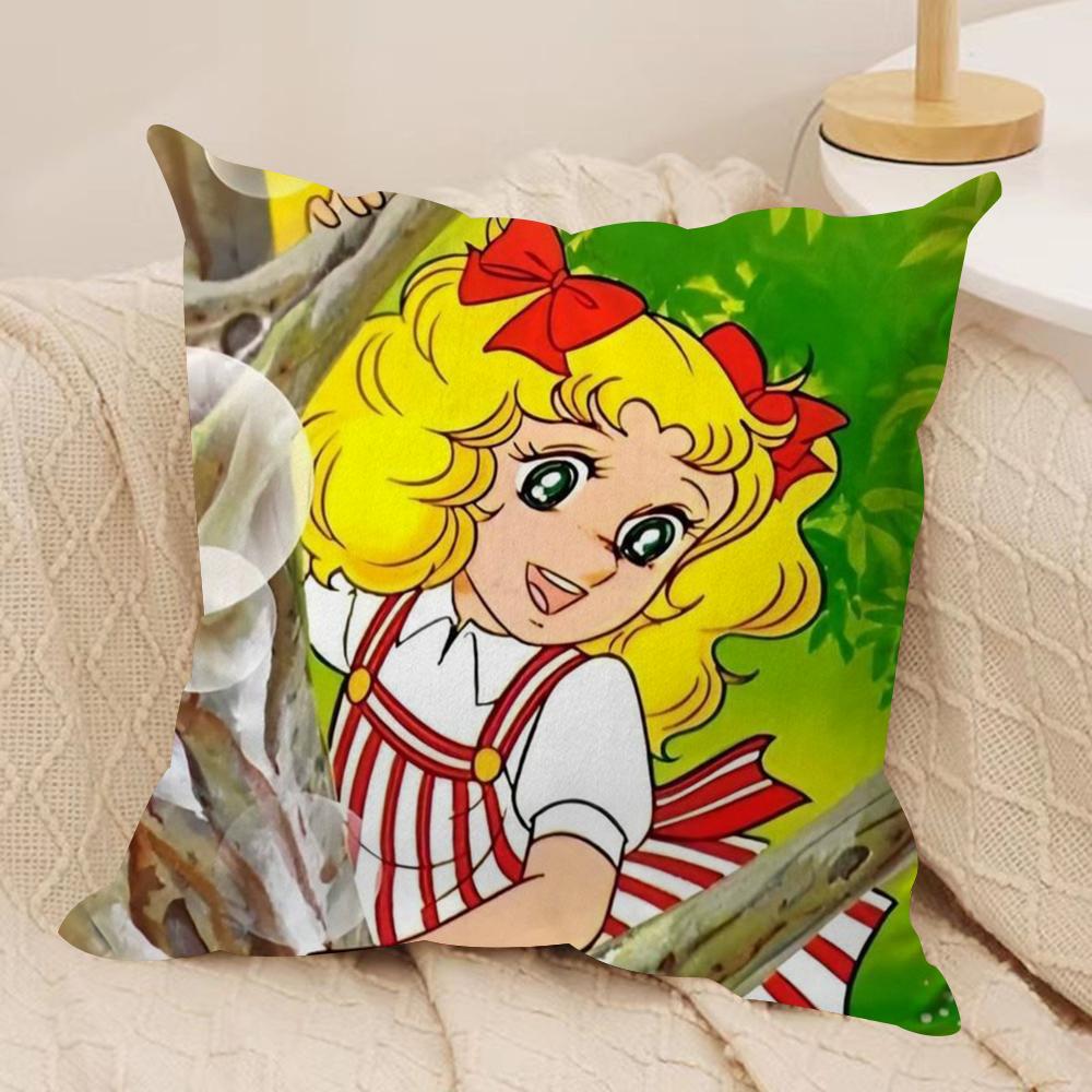 Anime C-Candy Candy Cushion Cover Silky Short Plush Double-Sided Printed Pillow Case For Sofa All Seasons Home Decor Gift