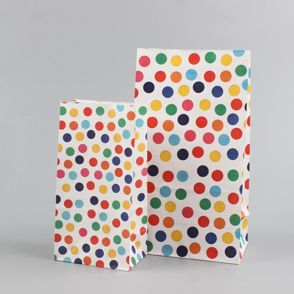 Colorful Striped and Polka Dot Party Candy Paper Bag