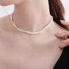 Shijiabei Bead Broken Silver Necklace New Popular Plain Chain Delicate Neck Chain Collarbone Chain