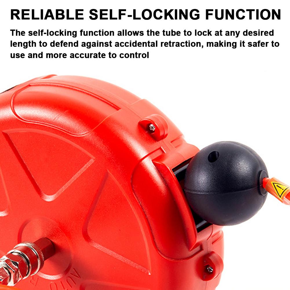 Retractable Compressor Hose Reel 10m Automatic Rewind Air Hose Pneumatic Tool Commercial Reel With Swivel Bracket Quick Coupler