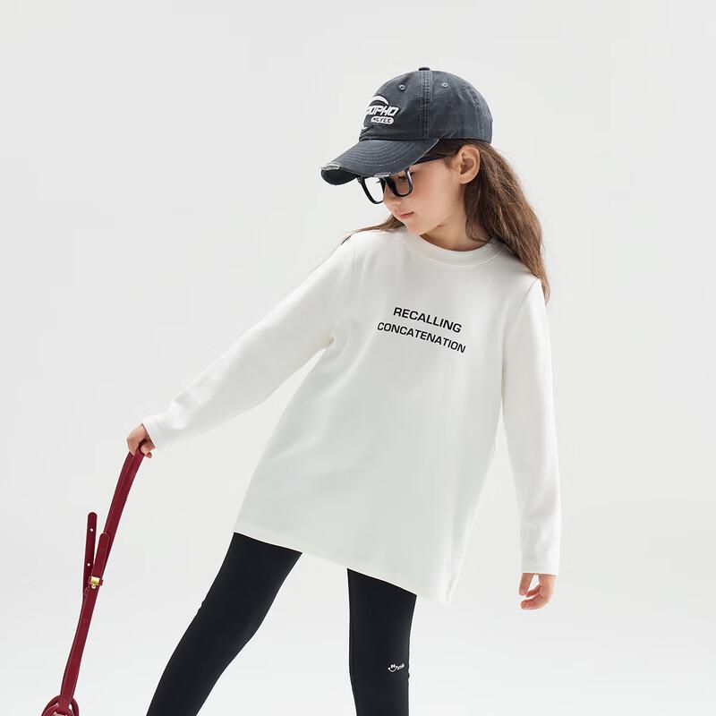 Girls' Letter Print Long Sleeve Warm T-Shirt