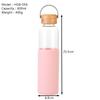 Single-Layer Glass Bottle Large-Capacity Bamboo Cover Retro Glass Thermal Insulation Portable Handle Outdoor Water Cup