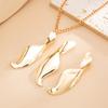Ingemark Trendy Simple Geometry Smooth Spiral Pendant Necklace Stud Earrings Women Retro Adjustable Metal Chain New Jewelry Set