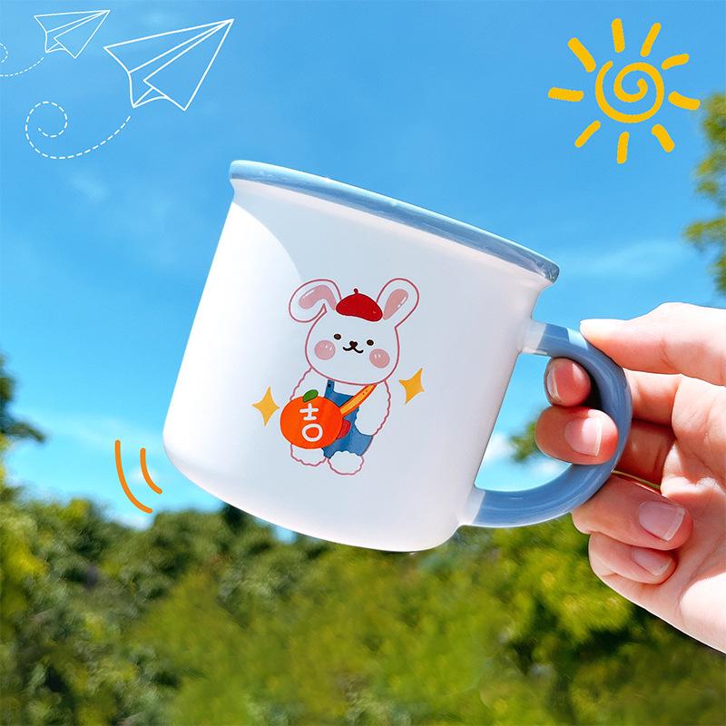 Cute Little Rabbit Ceramic Cup Mug Drinking Water Cup Cup Creative Year of Rabbit Gift Milk Cup Breakfast Cup