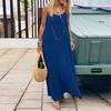 Casual Effen Losse Jurk Voor Dames Sexy Mouwloos Spaghetti Bandjes Rugloos Vetersluiting Avondjurk Femme Vakantie Strandfeest Kleding Nieuw