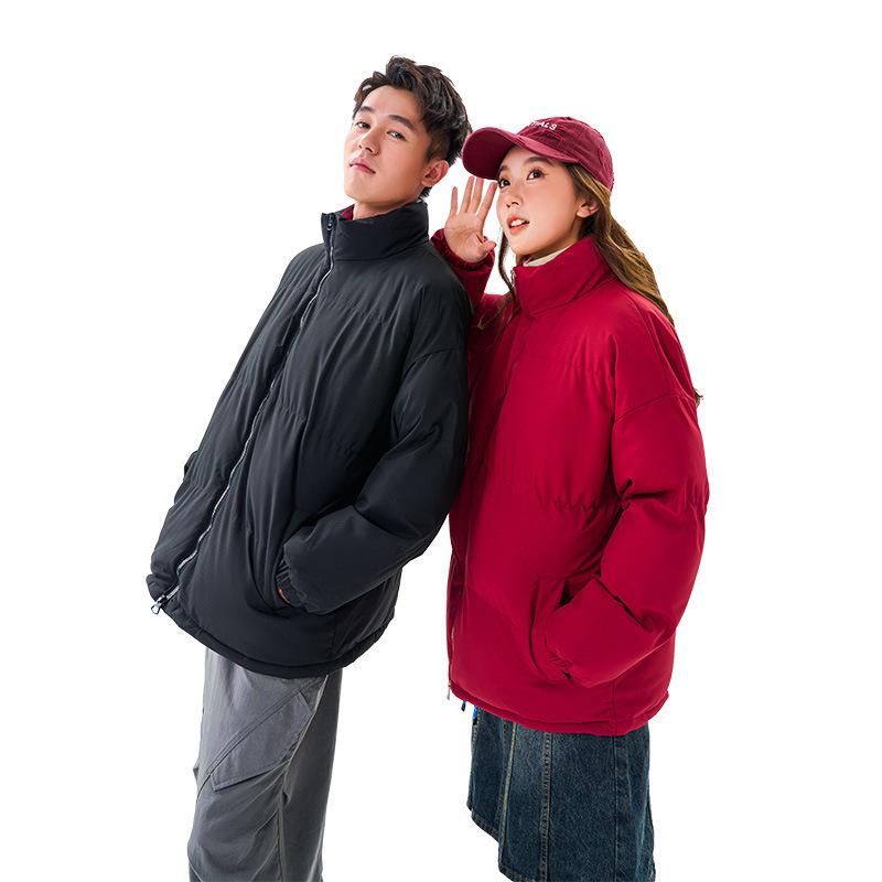 Padded-padded clothes are the same for men and women, winter new loose stand-up collar padded jacket, warm and thickened padded clothes, men's top