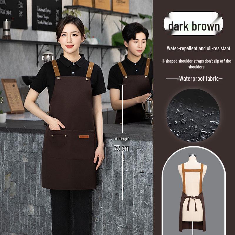 Waterproof Oil-proof Apron with Logo for Coffee/Tea Shop Waiters