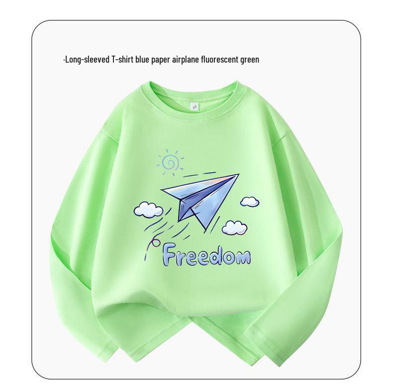 Jungen Langarm Baumwoll T-Shirt - Atmungsaktives Frühlings-/Herbstmode-Oberteil