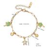 Women's Luxury Drip Oil Flower & Heart Pendant Stainless Steel Bracelet
