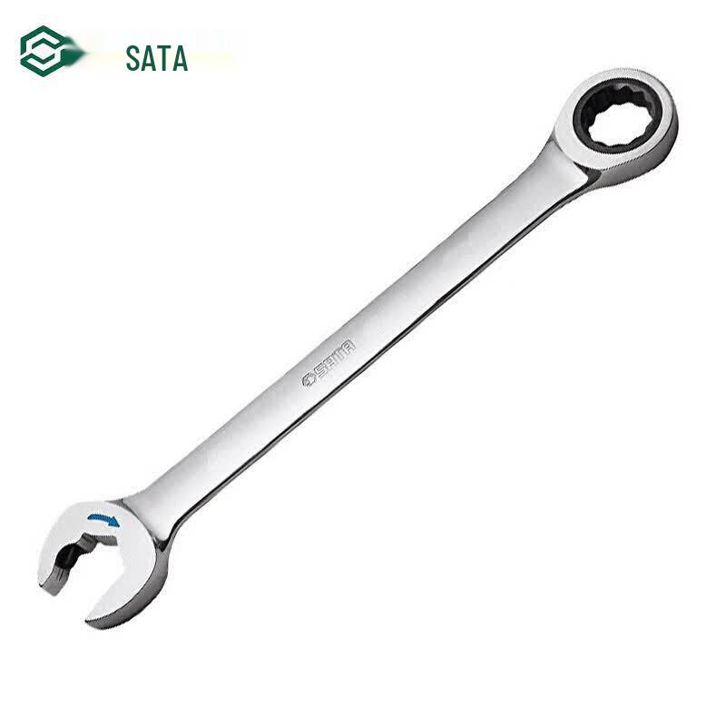 SATA Fully Polished Open-End Ratchet Wrench 13mm
