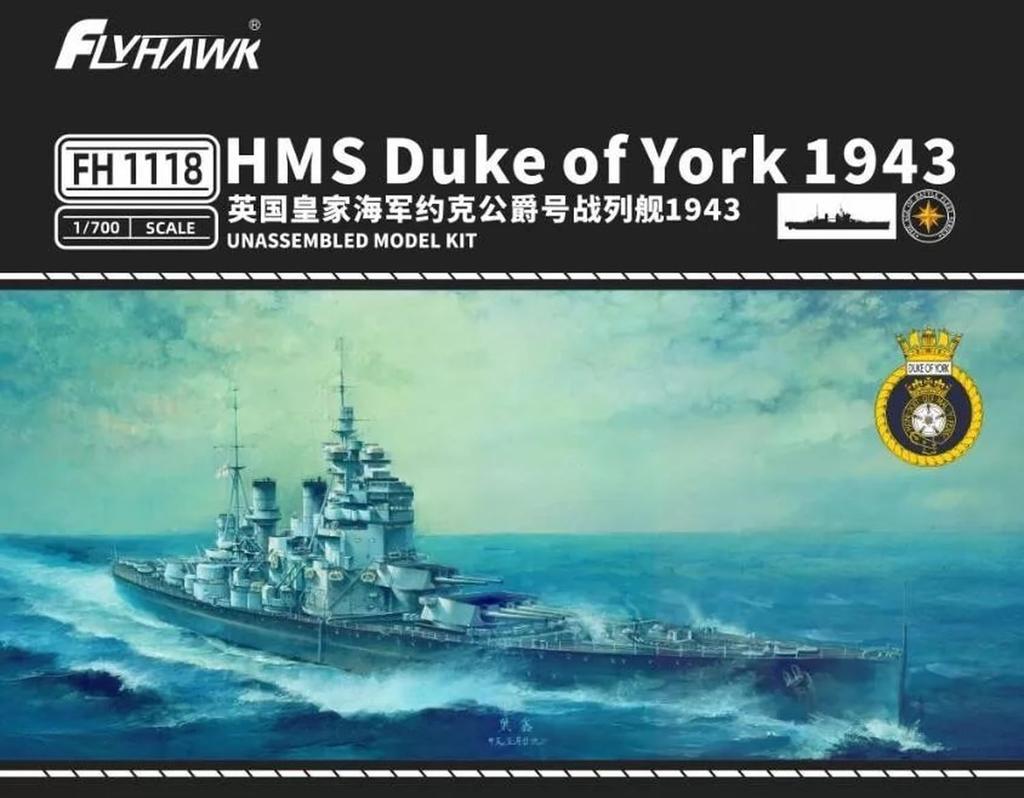 Flyhawk HMS Duke of York 1943 Standard Edition Plastic Model Kit FLYFH1118 1/700 (Ship)