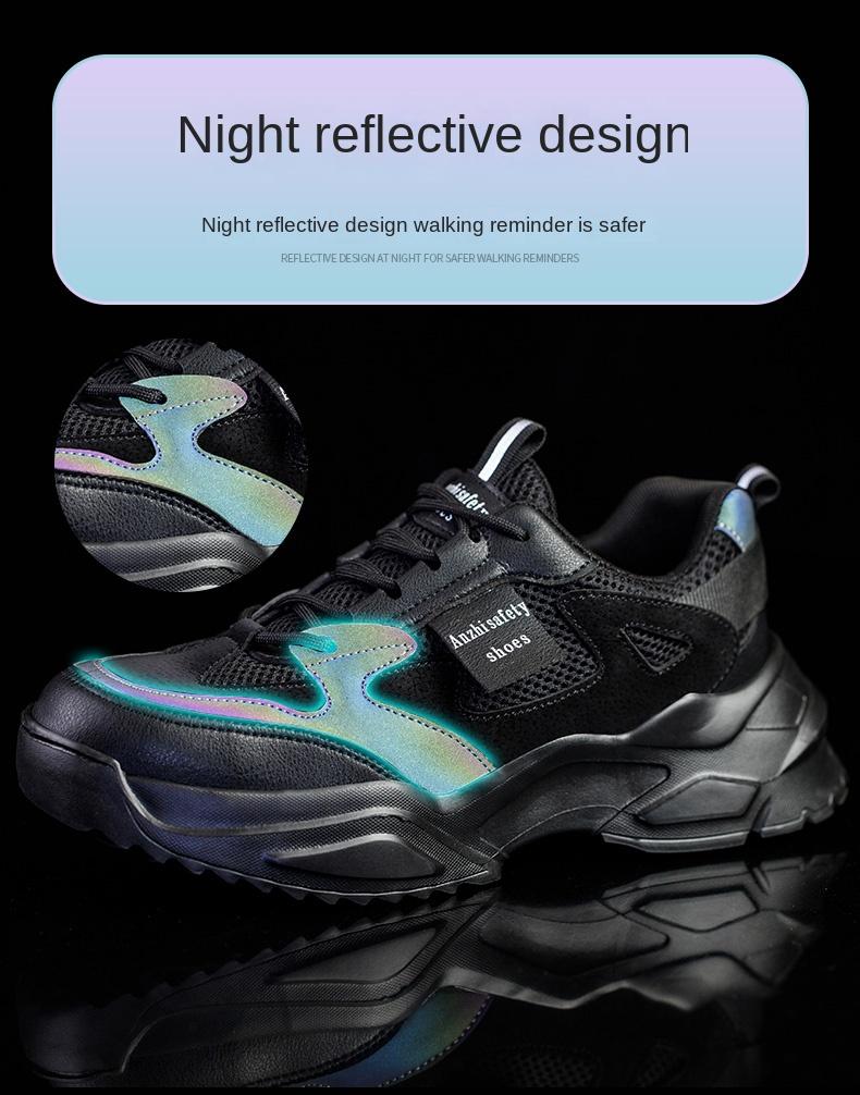 Nuevos zapatos de seguridad de moda para mujer, zapatillas de deporte para mujer, botas de seguridad antigolpes y antiperforación, zapatos protectores transpirables
