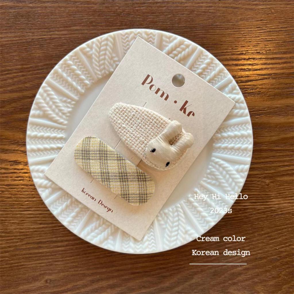 Plaid & Solid Color Korean Hair Bows - Girls' BB Clips and Hairpins