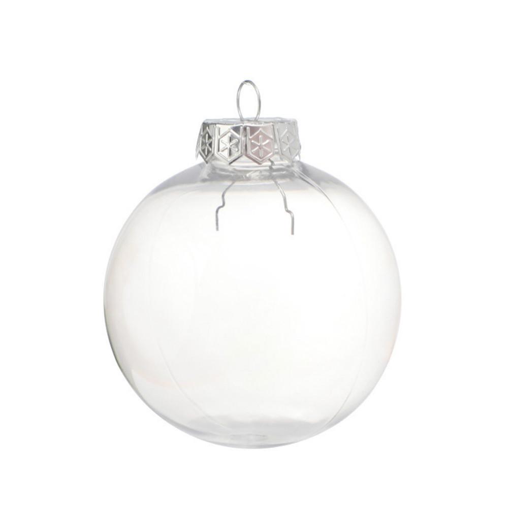 6cm/8cm/10cm Christmas Ball Plastic Baubles Clear Fillable Xmas Tree Hanging Decorations Ornament New Year Diy Decor