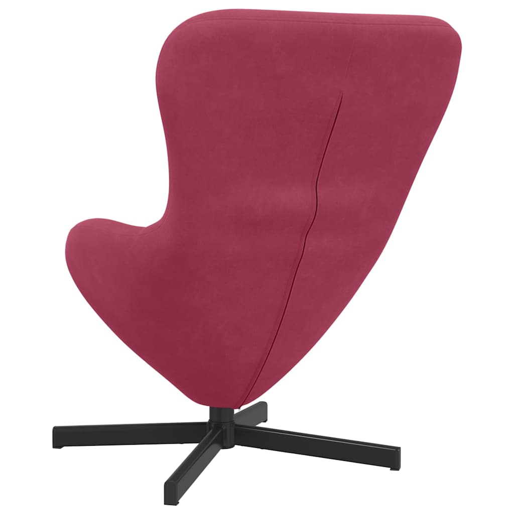 Egg Chair Burgundy 63 x 73 x 90 cm Velvet