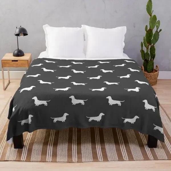 Dachshund Dog Blanket Fleece Spring/Autumn Wiener Sausage Dog Lightweight Throw Blankets for Sofa Car Bed King Queen Size