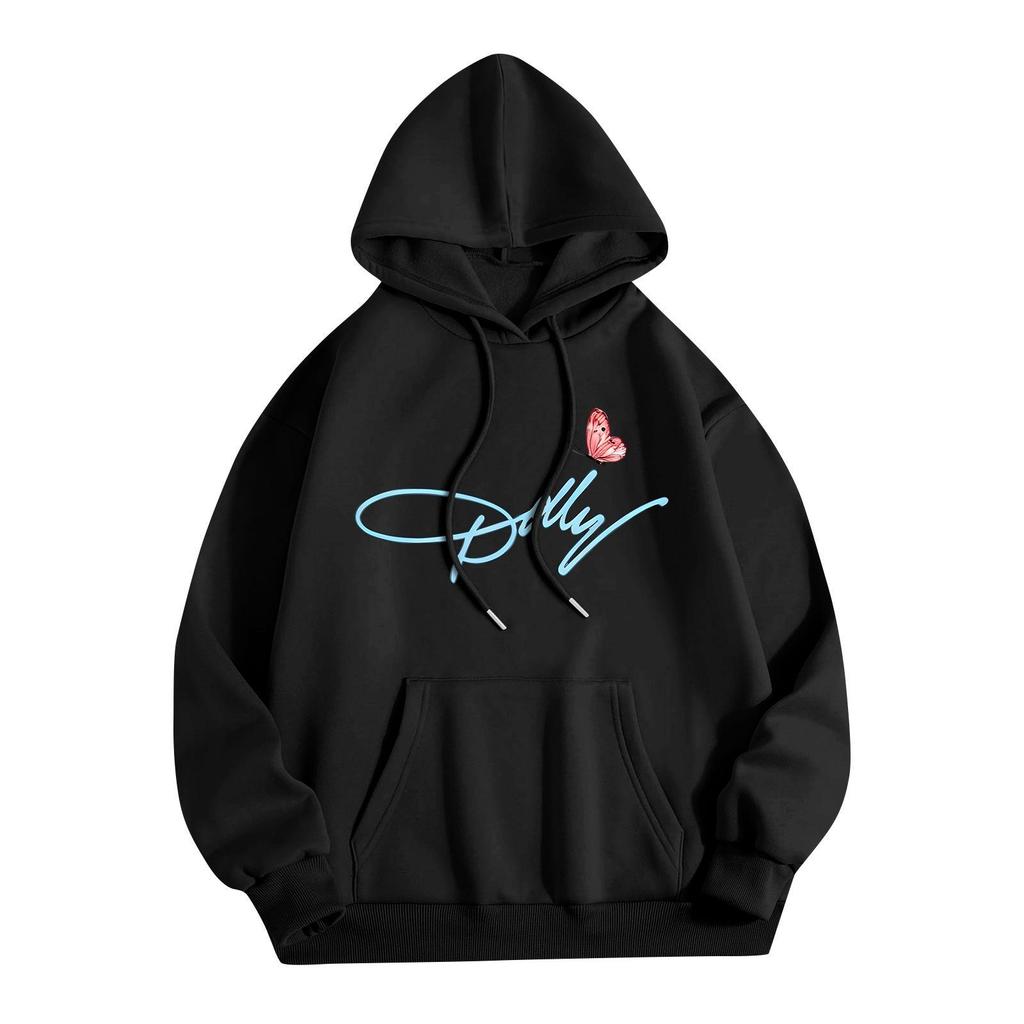 Unisex Lightweight Long Sleeve Hooded Pullover Sweatshirt with Print