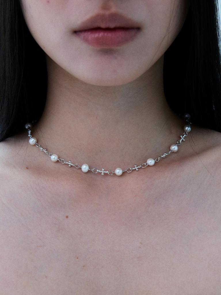 Lowool Plus Pearl Silver Necklace