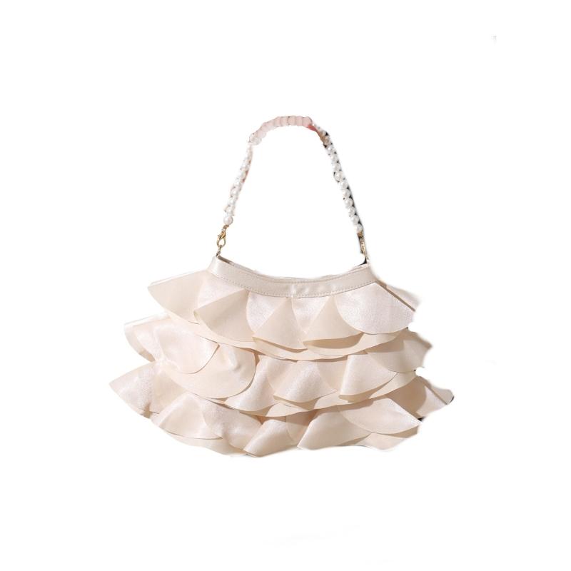 

Clutches Purses for Women Fashion Formal Evening Bag Handbags with Pearls Strap Shoulder Bag for Wedding Cocktail Party рожевий/шампанського