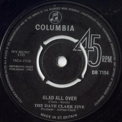 7inch Record DAVE CLARK FIVE  Glad All Over DB7154 COLUMBIA 1963 UK Rock Used