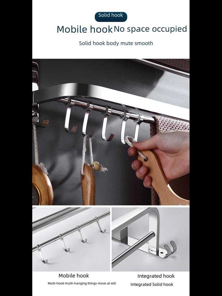 304 Stal nierdzewna składany wieszak na ręczniki łazienkowe - wielofunkcyjny organizer do przechowywania bez dziurkowania