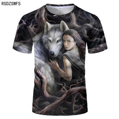 2023 Zábava Najnovšie Harajuku Wolf 3D tlač Cool tričko Muži/Dáma Letné topy s krátkym rukávom Krása tričko Módne zvieracie tričká