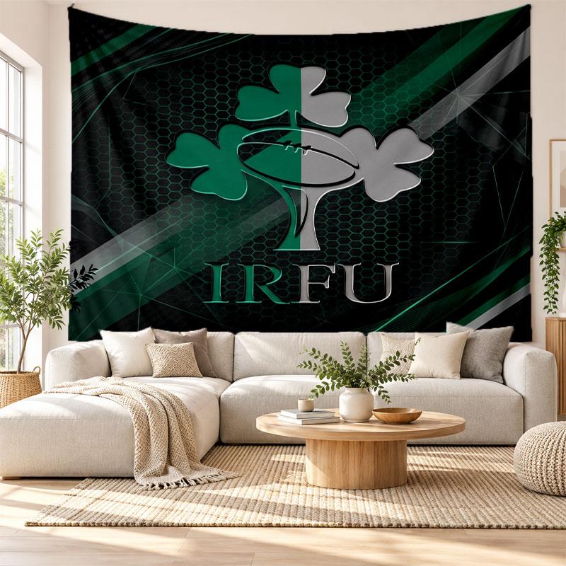 Ireland Rugby Wall Tapestry, Soft Fabric Wall Hanging, Decorative Backdrop For Bedroom Home Wall Art