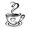 Vægklistermærke Romantisk Kaffekop Mønster PVC Selvklæbende DIY Decal til Køkken