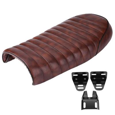 Qiilu Motorcycle Custom Seat Single Seat PU Leather Waterproof with Mounting Hardware for Honda (C)
