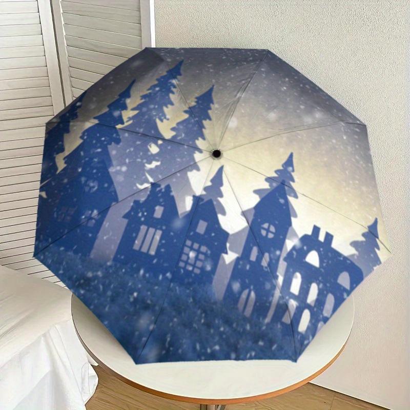 1pc winter village Print Umbrella , Multi-functional Umbrellafor Men & Women, Valentine s Day Gift0817067
