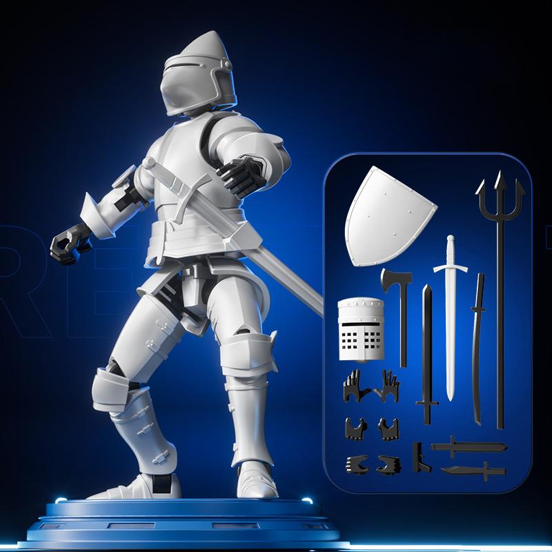 Knight Vs Skeleton Joint Man Dummy Action Figure Assembling Toy For Children Gifts