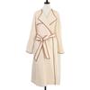 ESTNATION Cotton linen piping long coat coat 36 IvoryUsed